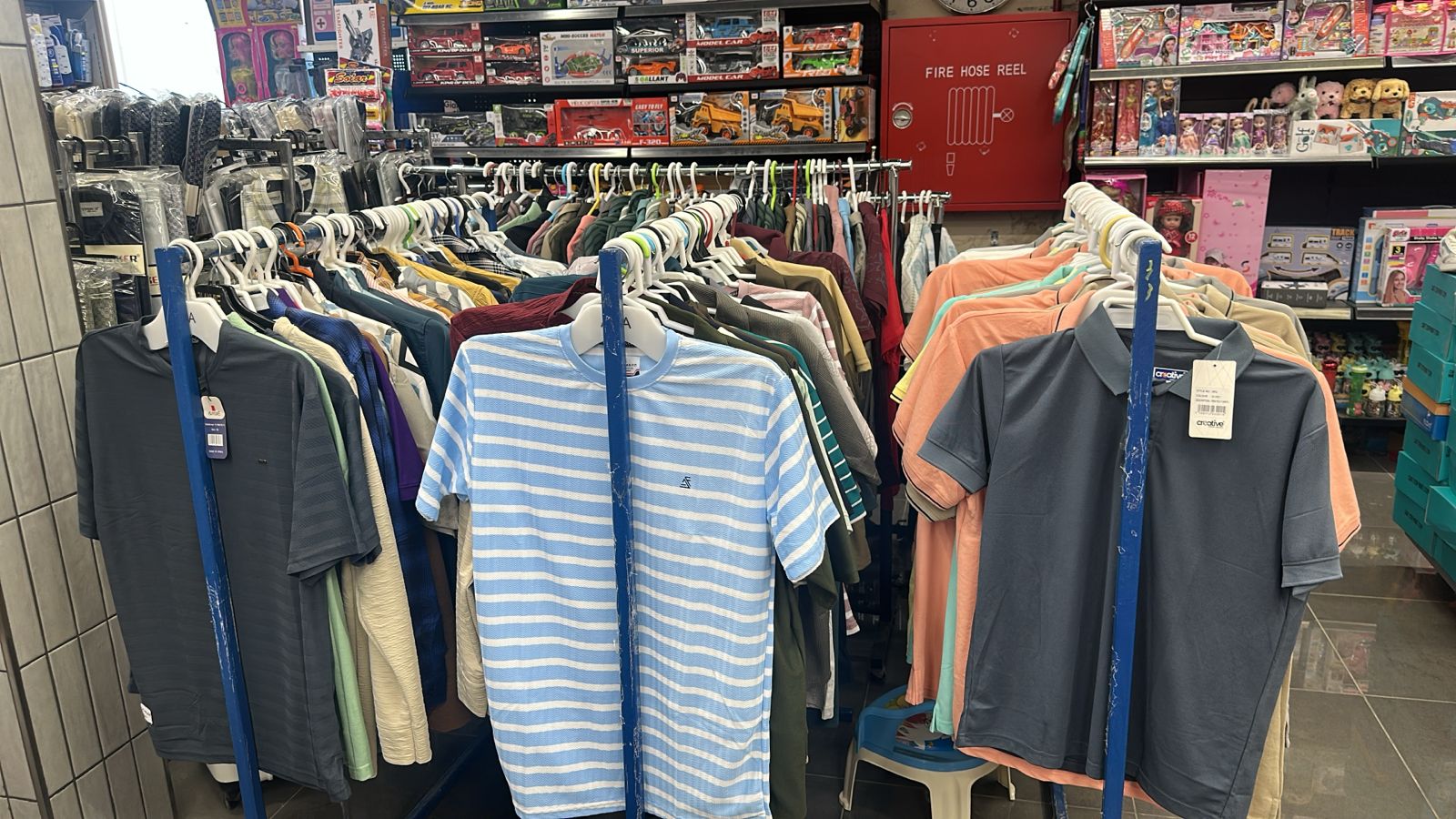 Clothing & toys section