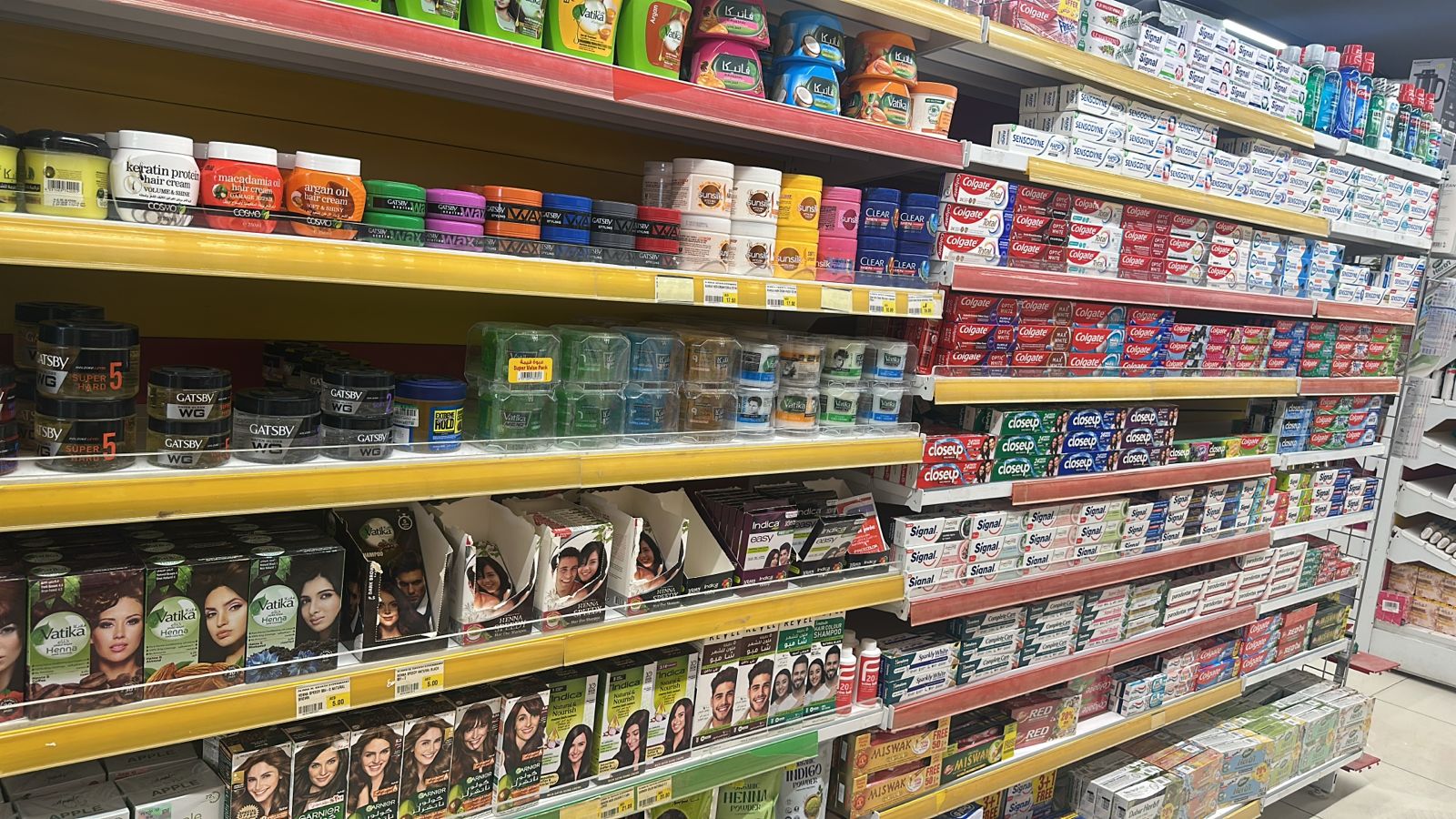 Hair care & toothpaste aisle